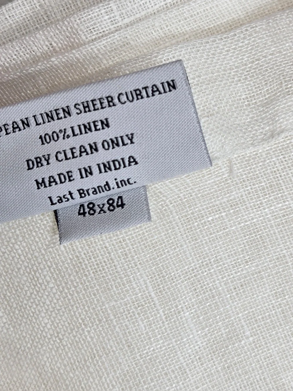 NWT QUINCE Set Of 2 48x84 European Linen Sheer Curtains White 0303